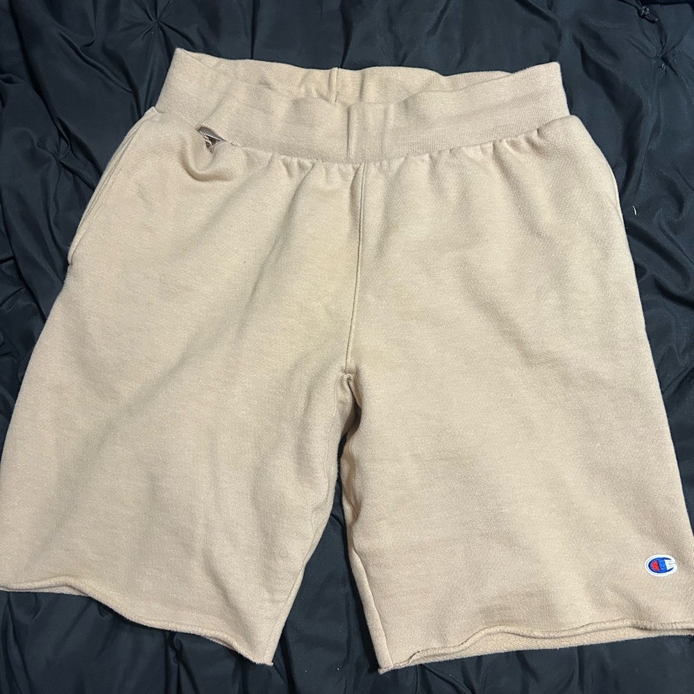Champion Tan Fleece Shorts with Elastic Waist